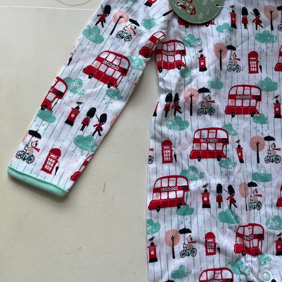 Little Red Bus London Baby Romper  0-6M New Novelty Travel  Long Sleeve British - Picture 6 of 12